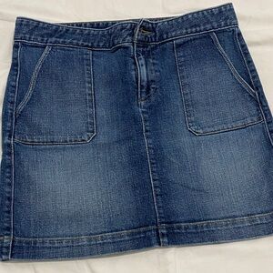 LOFT Dark Blue Denim Mini Skirt